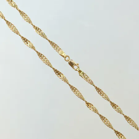 Kedja Singapore längd 50cm, bredd 3,5mm 18K.  Vikt: 5,3 g