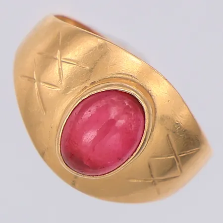 Ring rosa sten stl:16 Rahlens Guldsmeds AB, 18K Vikt: 2,5 g