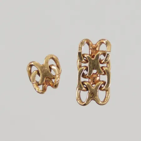 Lösa länkbitar 10,8mm, 6,4mm, bredd 5,8mm, X-länk, ostämplad, 18K, Vikt: 0,9 g