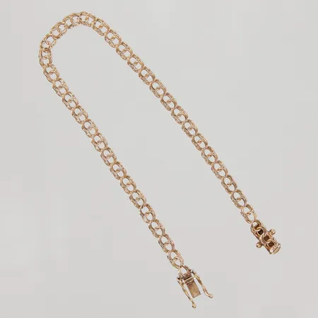 Armband Bismarck 19cm bredd 4,2mm, otydliga stämplar, lätt glapp i låsstift, 18K, Vikt: 5,6 g