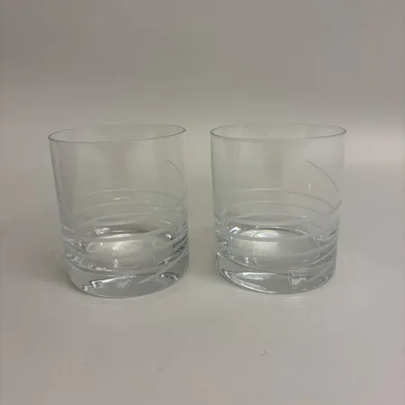 2 dricksglas Ø80mm, höjd 9cm, Circle, design Martti Rytkönen f. 1960, Orrefors, klarglas, originalkartong Skickas med paket.