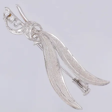 Brosch vita stenar 50mm, silver 830/1000 Vikt: 4,2 g