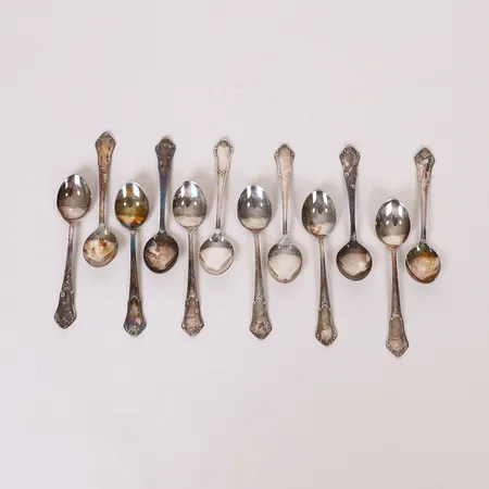 Tolv kaffeskedar modell Eva, längd 11cm, silver 830/1000 Vikt: 142 g