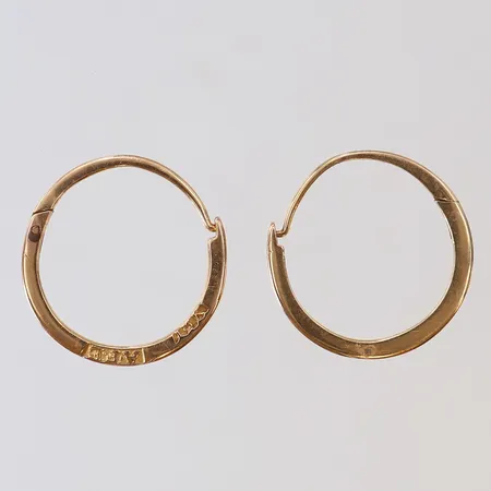 Örhängen creoler Ø14mm något skeva 18K Vikt: 1,8 g