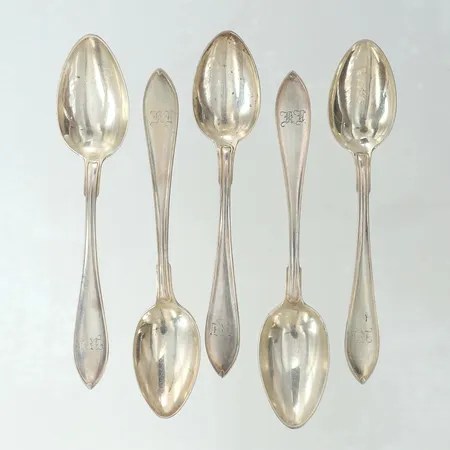 5 Skedar längd 16cm Silver 830/1000 Vikt: 87,9 g