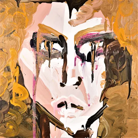 Tavla Katherine Bernhardt "In a Trance", akryl på duk, signerad, titulerad samt daterad 2006 a tergo med blyerts, 71 x 56cm. Specialfrakt, kontakta pantbankskontoret för mer information.