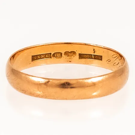Ring slät stl:21½ bredd 4,3mm, repor, garvyr, 18K 3,6g. 