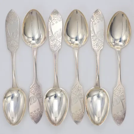 6 Bordsskedar modell Tornedal 17,6mm, finska stämplar, silver 830/1000 Vikt: 202,4 g