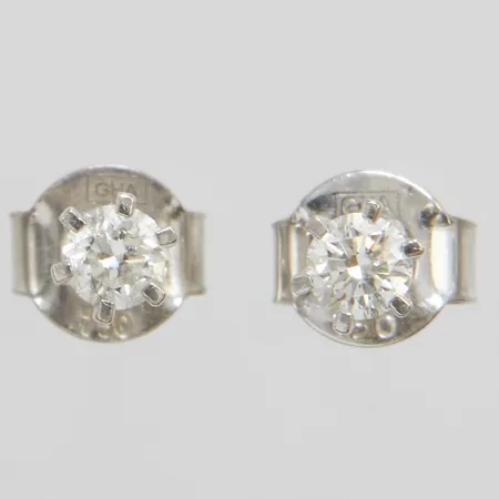 Enstensörhängen med diamanter 2 x ca.0,10ct, vitguld, 18K Vikt: 0,8 g