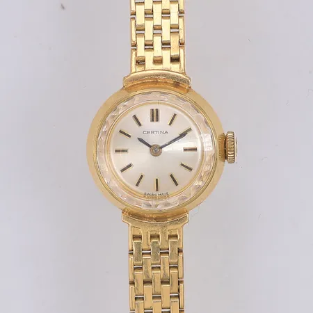 Damur Certina 18K manuell Ø16,4mm, 565100, original armband korridorlänk längd 16-17,5cm 18K, box, bruttovikt utan uret 27,1g