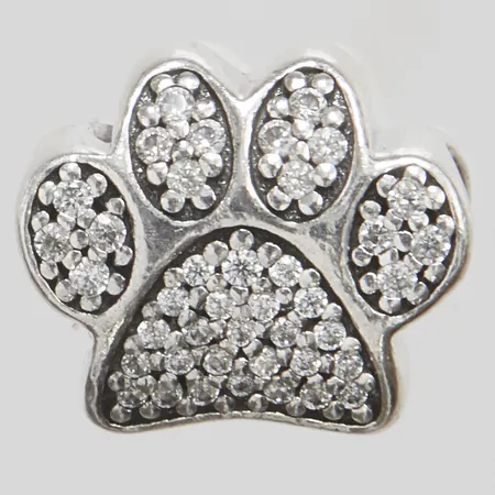 Berlock Pandora Sparkling Paw Print, 9,9x11,5mm, cubic zirconia, silver 925/1000 Vikt: 3,8 g