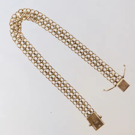 Armband x-länk 20cm bredd 8mm 18K Vikt: 9,8 g