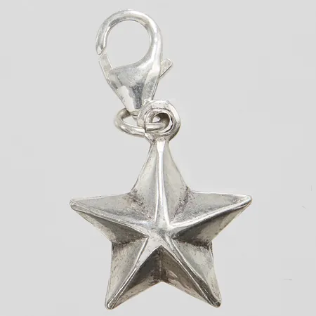 Berlock stjärna, 24x13mm, ihålig, silver 925/1000 Vikt: 1,3 g