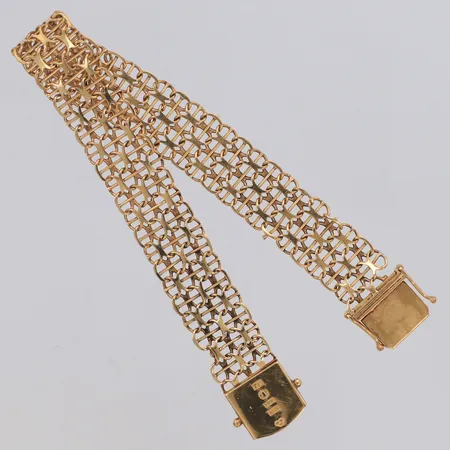 Armband x-länk, defekt/av, trögt lås, 18K Vikt: 14,5 g