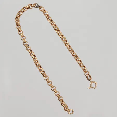 Armband Ärtlänk 18cm, bredd 3,9mm, lödningar, bucklor, skador, 18K, Vikt: 3,2 g