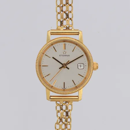 Damur Eterna, Ø23,8mm, 18K, gravyr, går ej, armband 18K. Bruttovikt 19,9g