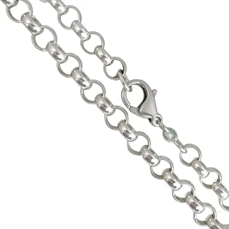 Halskedja Ärtlänk kraftig modell silver 925/1000, längd 48,5 cm, bredd 6,5 mm, tillverkarstämpel CCC, fint skick  Vikt: 33,4 g