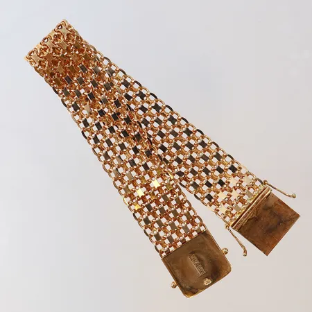 Armband X-länk längd 19cm bredd 18mm 18K Vikt: 40 g