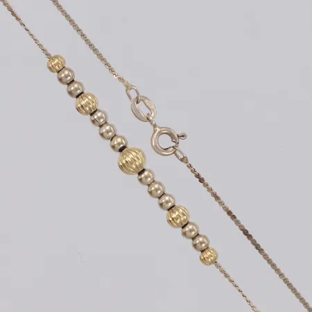 Collier med kulor, längd 40cm, bredd 3,4mm, 830/1000 silver Vikt: 2,5 g