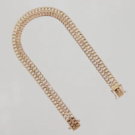 Armband fiskben 19cm, bredd 7mm, 18K Vikt: 11 g