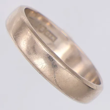 Ring vitguld slät stl:16, gravyr, 18K Vikt: 3,3 g