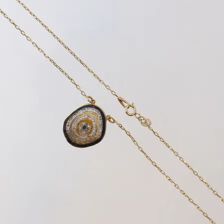 Collier med integrerad hänge samt stenar något defekt hänge 14K Vikt: 6,1 g