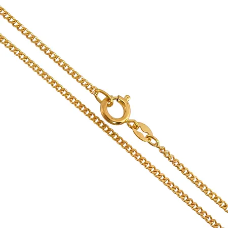 Halskedja Pansar i 18K guld, svensk kontrollstämpel, längd 37,5 cm, bredd 1,3 mm, fint skick Vikt: 2,8 g