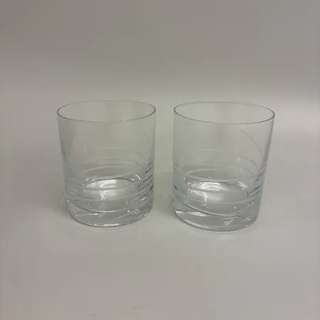 2 dricksglas Ø80mm, höjd 9cm, Circle, design Martti Rytkönen, Orrefors, klarglas, originalkartong Skickas med paket.