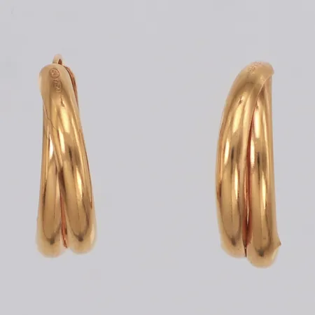 Ett par örhängen, creoler, längd 23mm bredd 5mm, 18K Vikt: 1,3 g