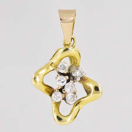 Hänge diamanter ca 0,15ctv längd 23mm inklusive ögla bredd 13,8mm 14K Vikt: 2,2 g