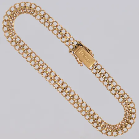 Armband Fiskben, 20,5cm, bredd 6,4mm, 18K Vikt: 9,7 g