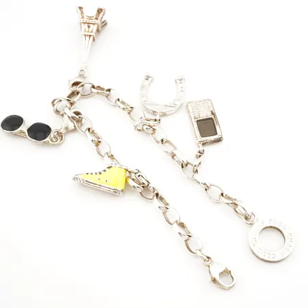 Armband, silver Thomas Sabo m 5 berlocker, 17,5cm, bredd 5mm, 925/1000 Vikt: 20,4 g