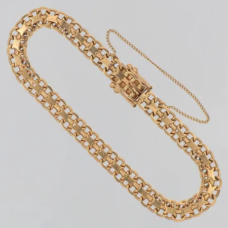 Armband X-länk längd 19,5cm bredd 6,3mm säkerhetskedja Ädelsmycken Aktiebolag 1962, 18K Vikt: 13,7 g