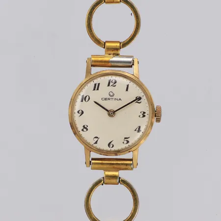 Damur Certina Ø22mm, 14K, manuell, defekt går ej, armband gulmetall