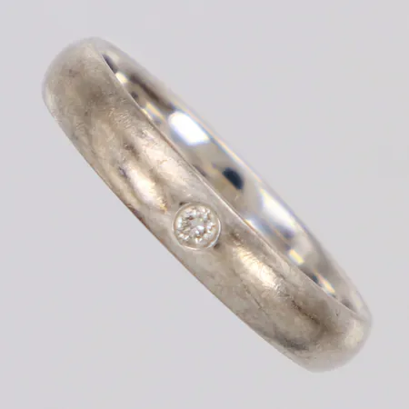 Ring med diamant 1 x 0,03ct enligt gravyr, vitguld, stl:16¾, Scalin, 18K Vikt: 3,5 g