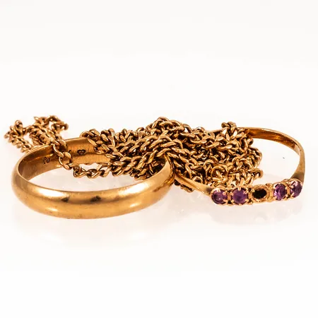 Diverse defekt/graverat guld 18K 12,3g.