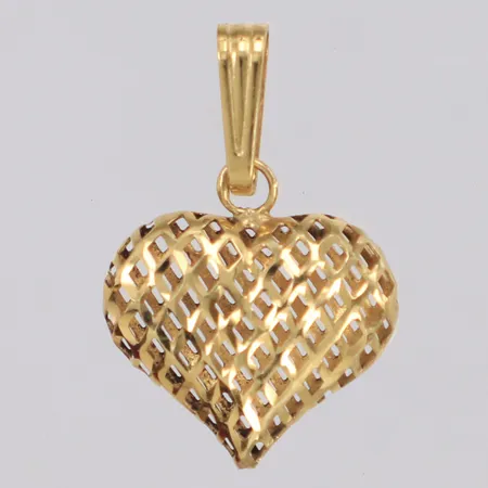Hänge hjärta längd 20mm, bredd 14mm, 18K Vikt: 0,7 g