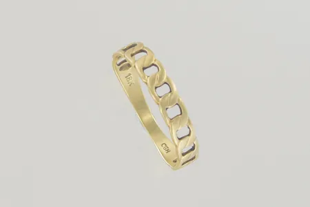 Ring stl:19,25 mm bredd 3,8 mm,18K Vikt: 1,7 g