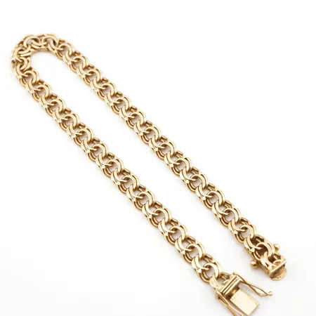 Armband bismarck, 19,5cm, bredd 6mm, 18k Vikt: 13 g