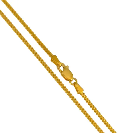 Halskedja i 21K guld, längd 46,0 cm, bredd 1,3 mm, fint skick Vikt: 3,8 g