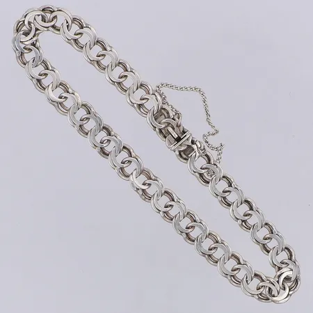 Armband Bismarck längd 20cm bredd 6,8mm säkerhetskedja, gravyr, silver 830/1000 Vikt: 10,8 g