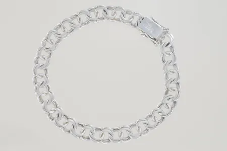 Armband bismark längd 21 cm bredd 9 mm, silver 925/1000  Vikt: 17,7 g