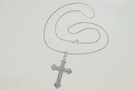 Halskedja venezia med kors längd 39/3,8 cm, silver 835/1000 Vikt: 4,7 g