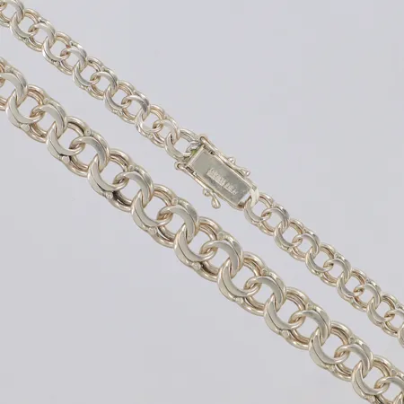 Collier doserad Bismarck, längd 45cm, bredd ca 6-9,4mm, 925/1000 silver Vikt: 25 g