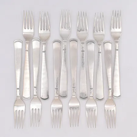 12 Förrättsgafflar modell Rosenholm längd 14cm silver 830/1000 Vikt: 215,1 g