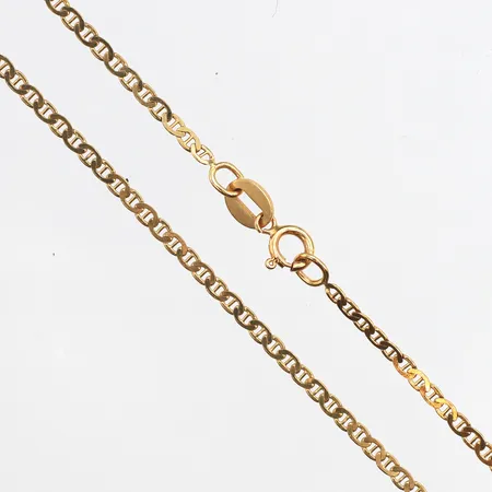 Kedja, längd ca 55cm, bredd ca 1,6mm, 14K. Vikt: 2,7 g