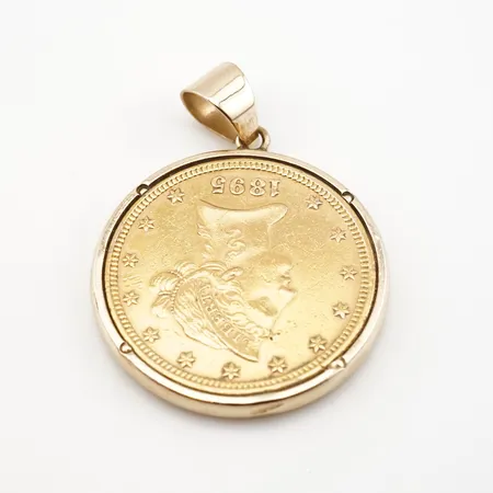 Hänge/mynt, Ø29,5mm, mynt 21k, hänge 14k Vikt: 22 g