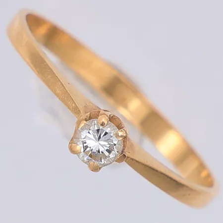 Ring diamant 0,11ct enligt gravyr stl:17 We-Be Guld AB 1981, 18K Vikt: 1,4 g