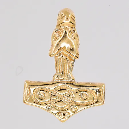 Hänge Tors hammare längd 15,7mm bredd 11,3mm Bronsil AB 18K Vikt: 1,8 g