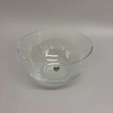 Skål, Ø20cm, höjd 11cm, Orrefors, etikettmärkt klarglas Skickas med paket.